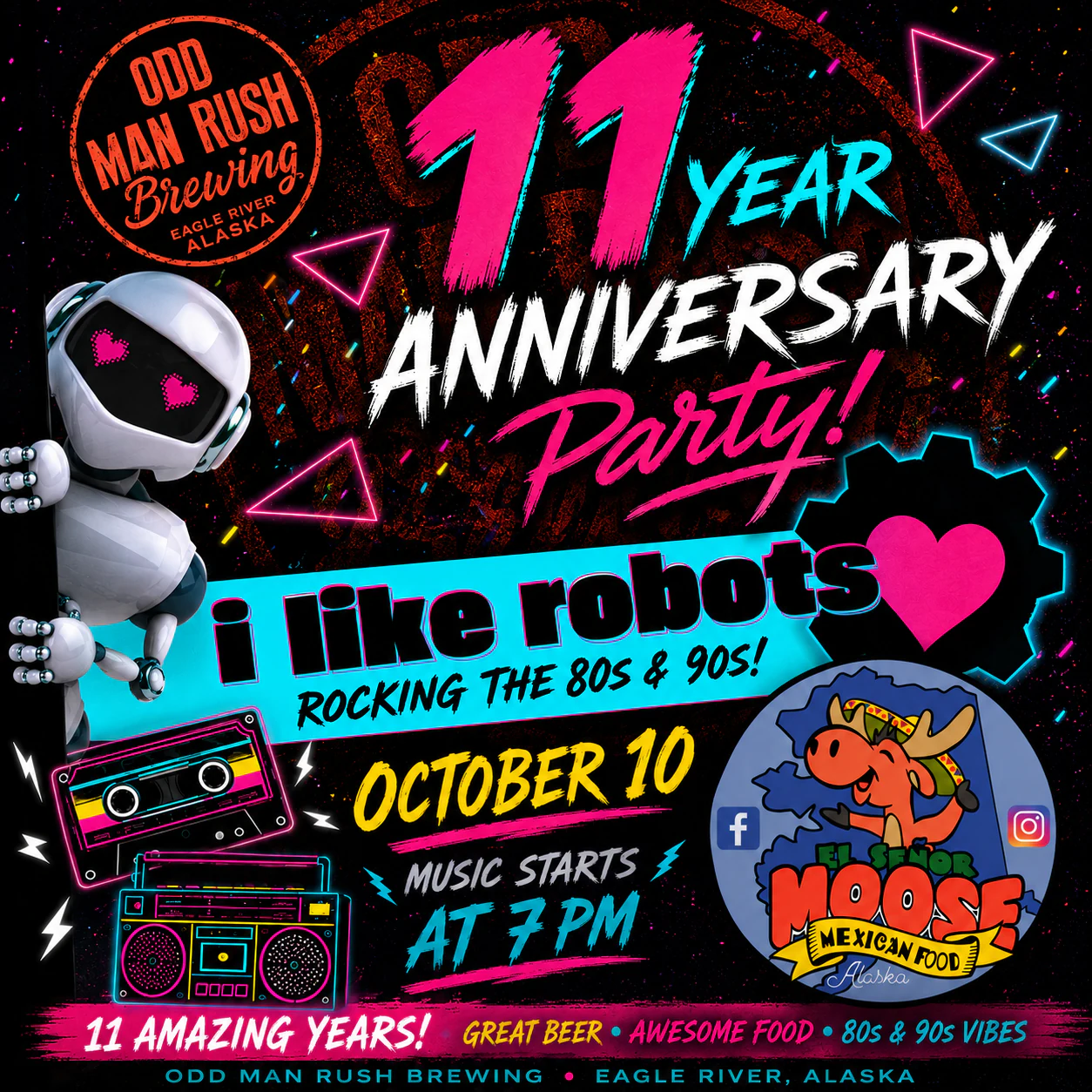 Odd Man Rush Brewing 11th Anniversary event artwork