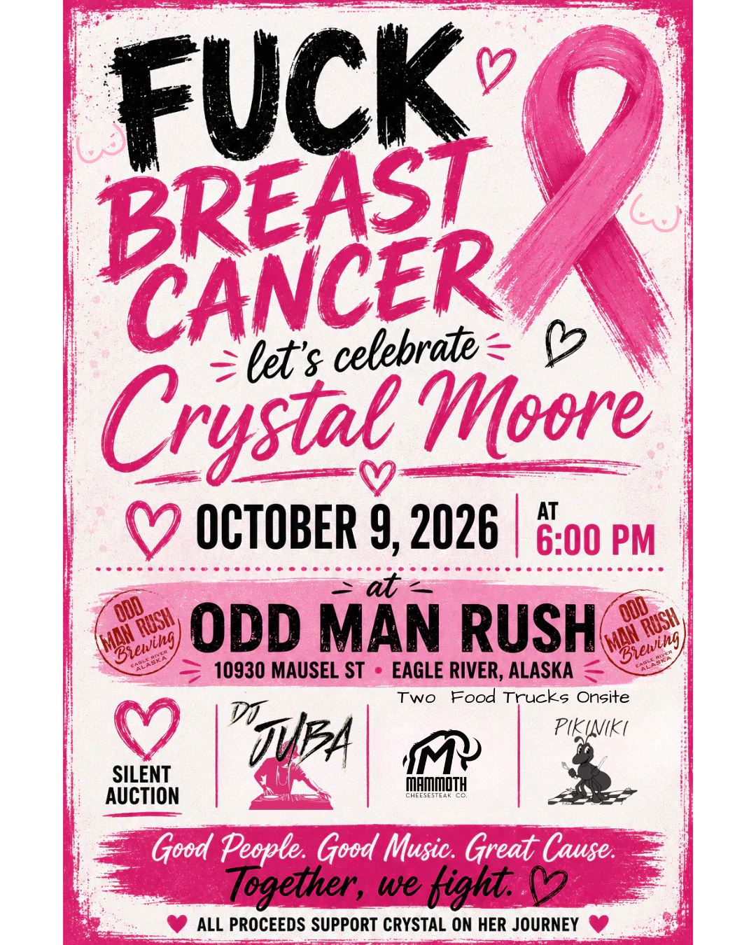Fuck Breast Cancer Fundraiser event artwork